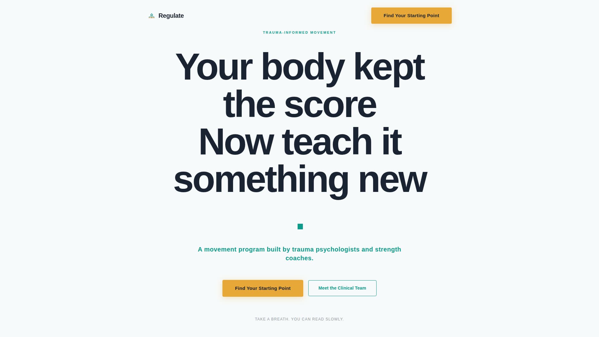 Regulate - Trauma-Informed PTSD Landing Page Template