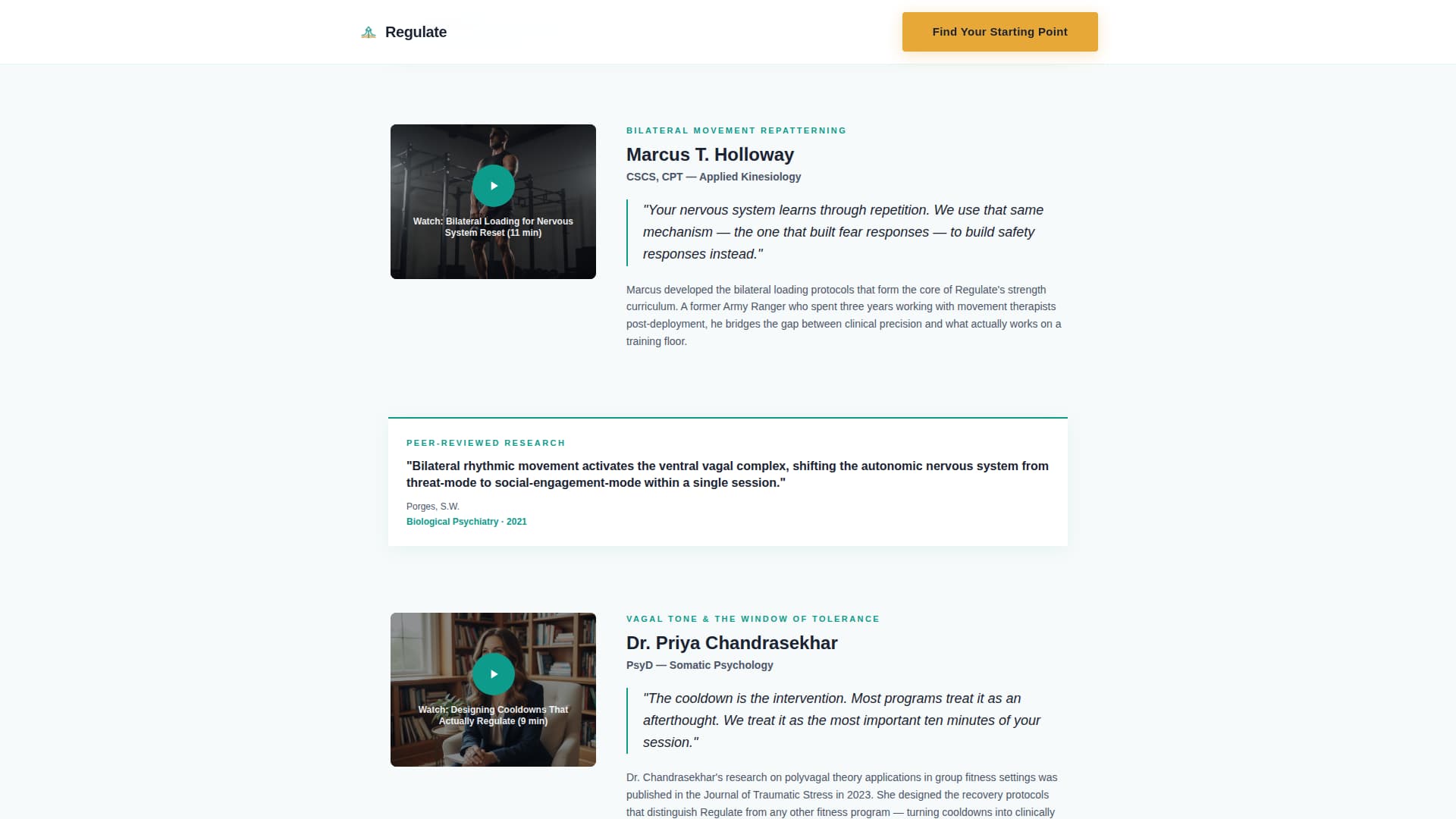 Regulate - Trauma-Informed PTSD Landing Page Template