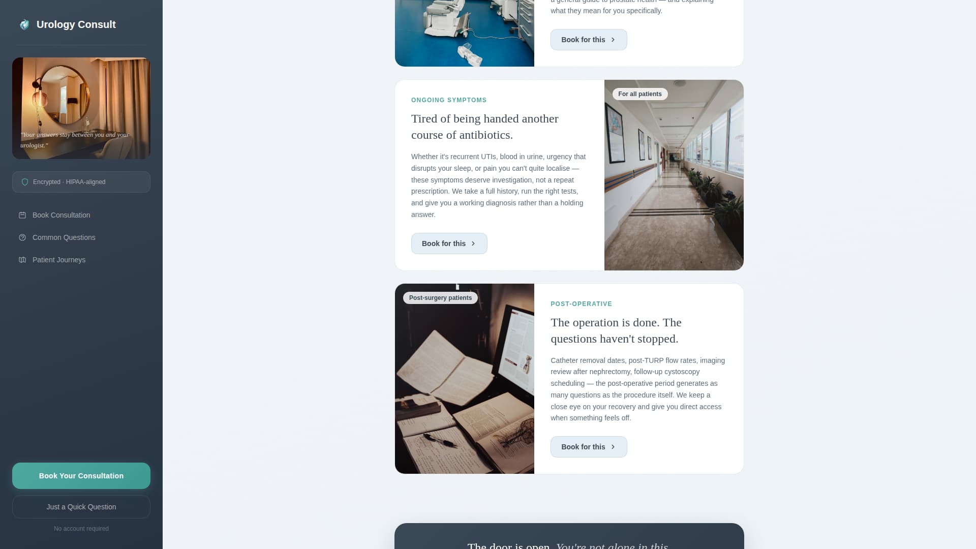 Consult — Expert Urology Care Landing Page Template