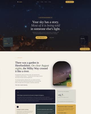Lumen - Immersive Light Pollution Assessor Landing Page Template