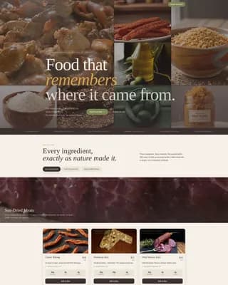 Root — Primal Food Brand Landing Page Template