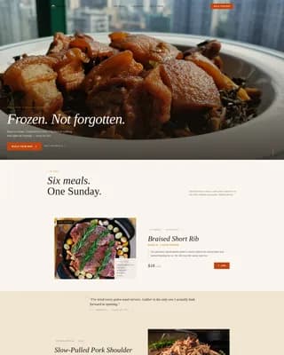 Nourish — Artisan Frozen Food Landing Page Template