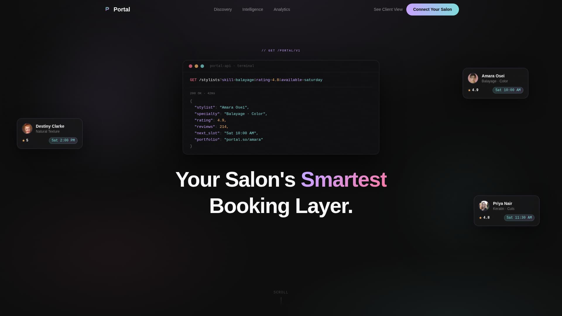Portal — Smart Beauty Salon Landing Page Template