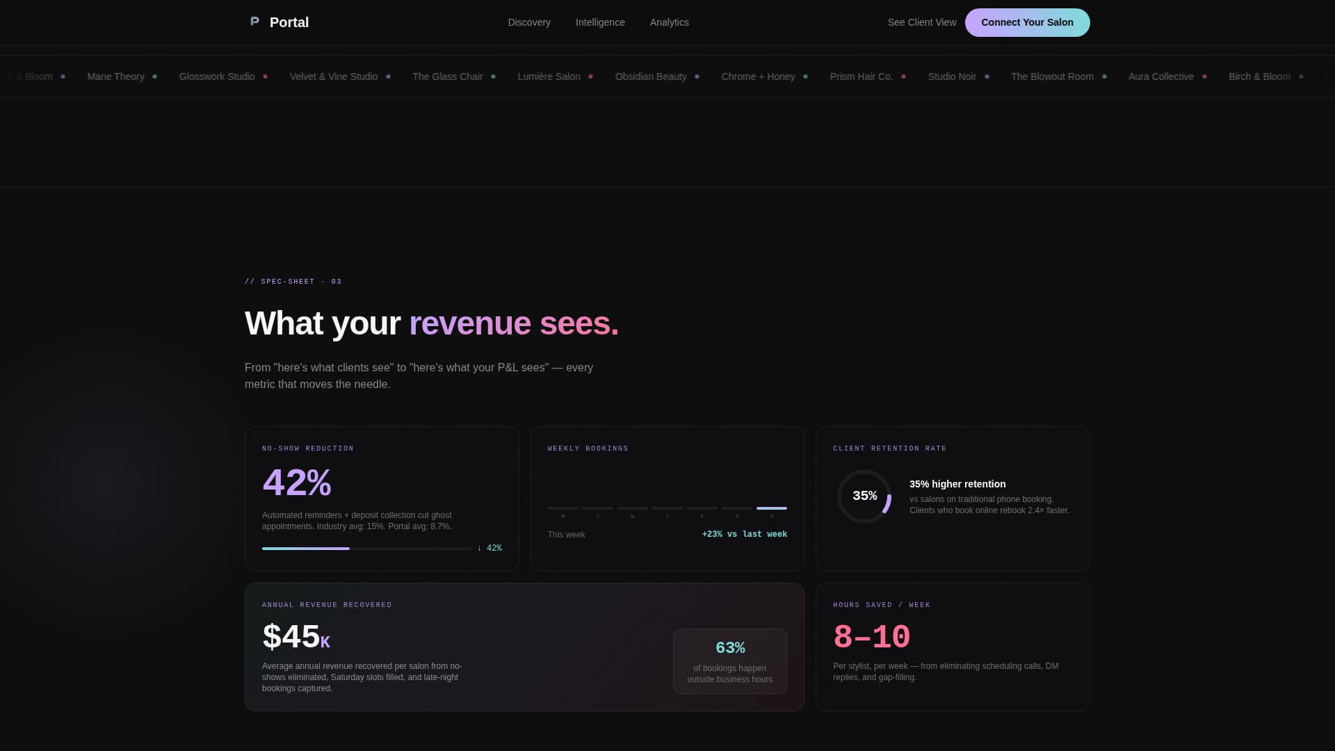 Portal — Smart Beauty Salon Landing Page Template