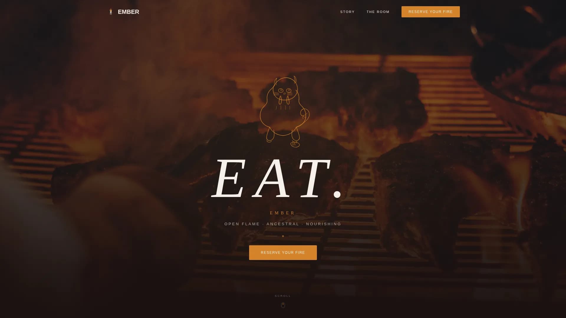 Ember - Ancestral Fire Dining Landing Page Template