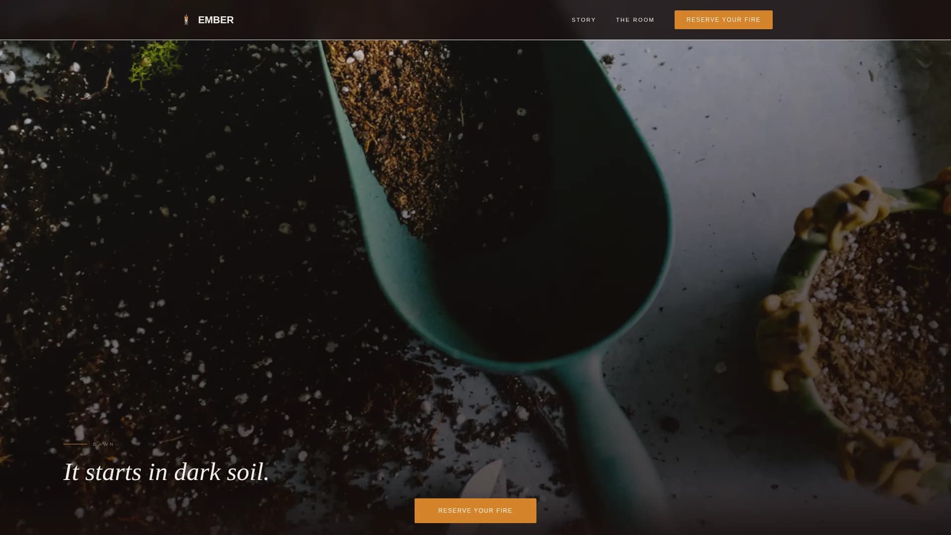 Ember - Ancestral Fire Dining Landing Page Template