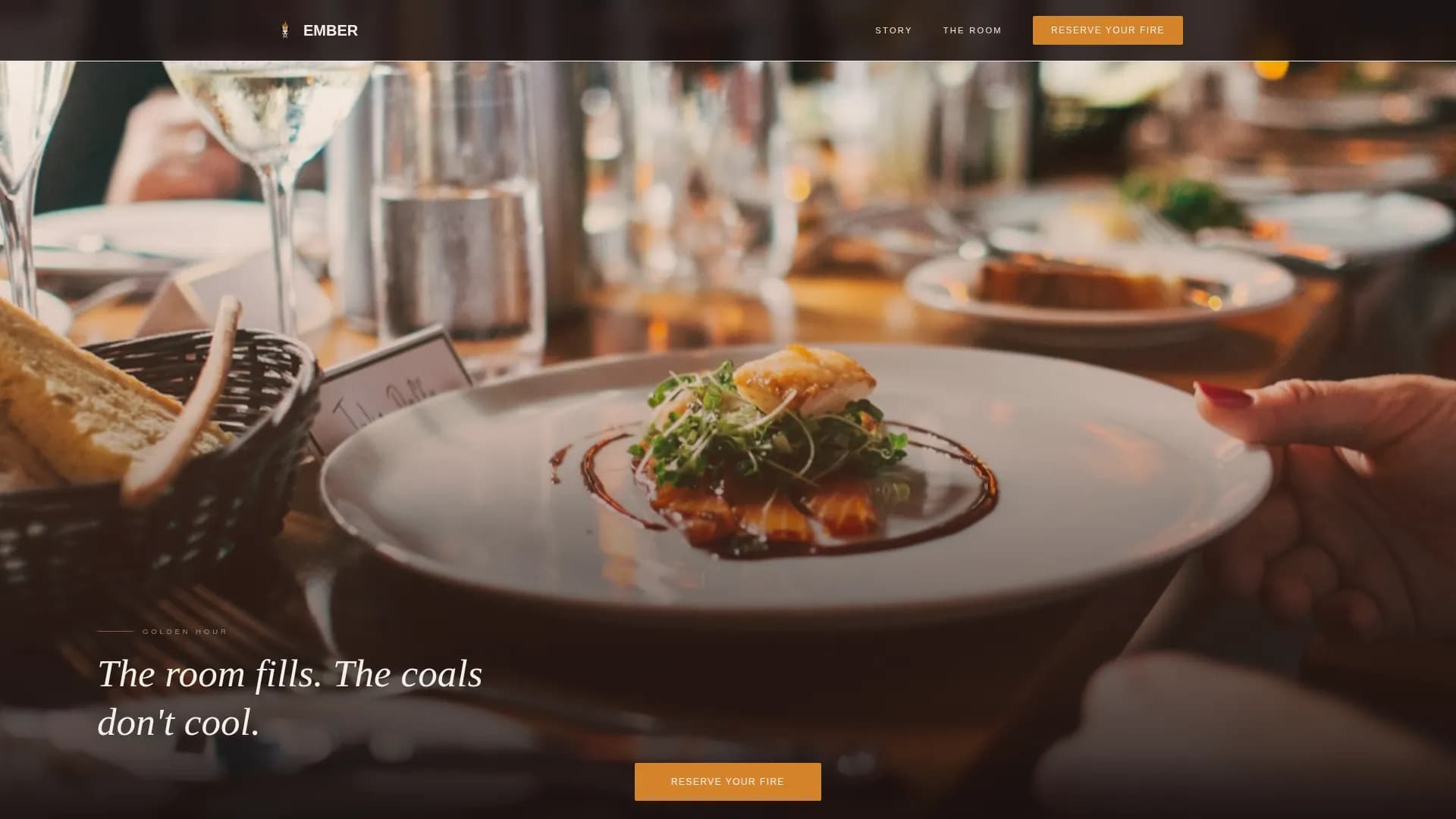 Ember - Ancestral Fire Dining Landing Page Template