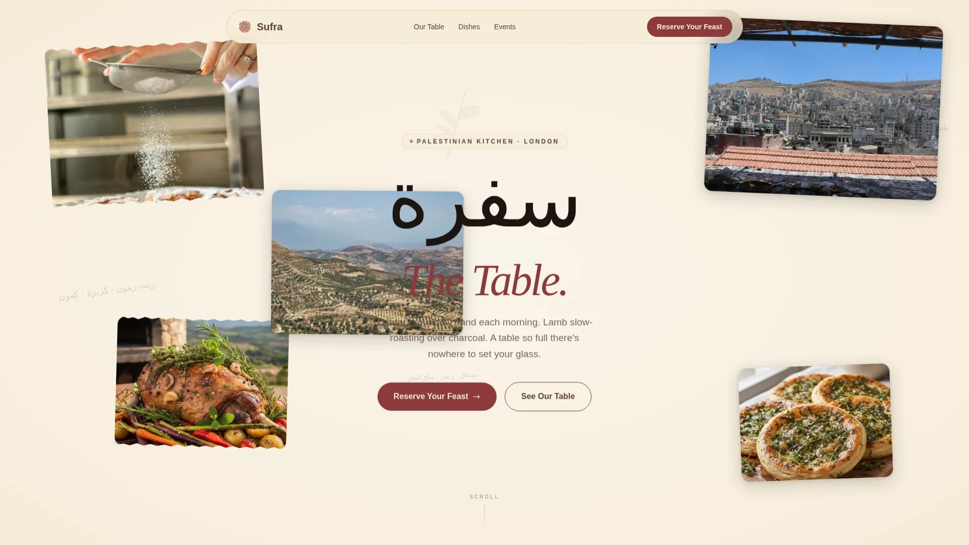 Middle Eastern Cuisine & Dining Expert Booking Website Template