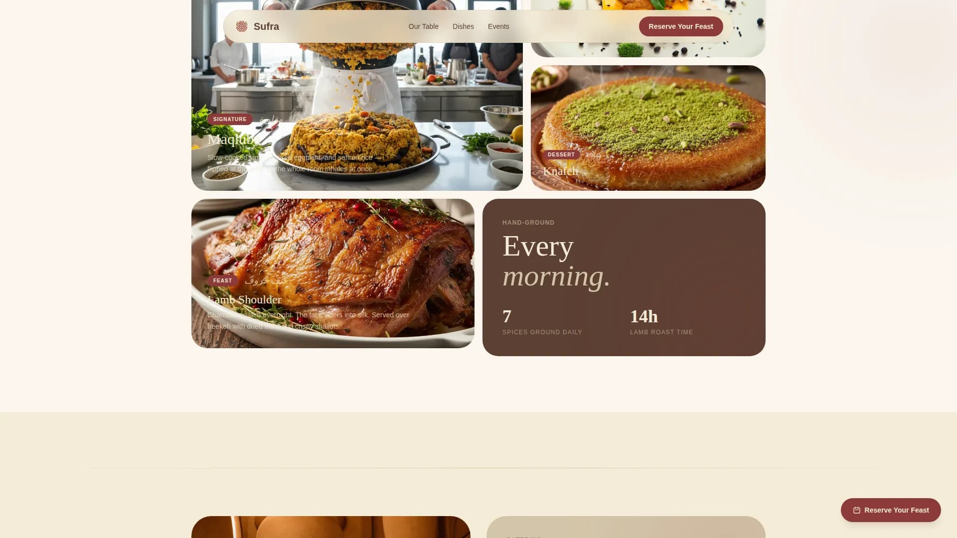 Middle Eastern Cuisine & Dining Expert Booking Website Template