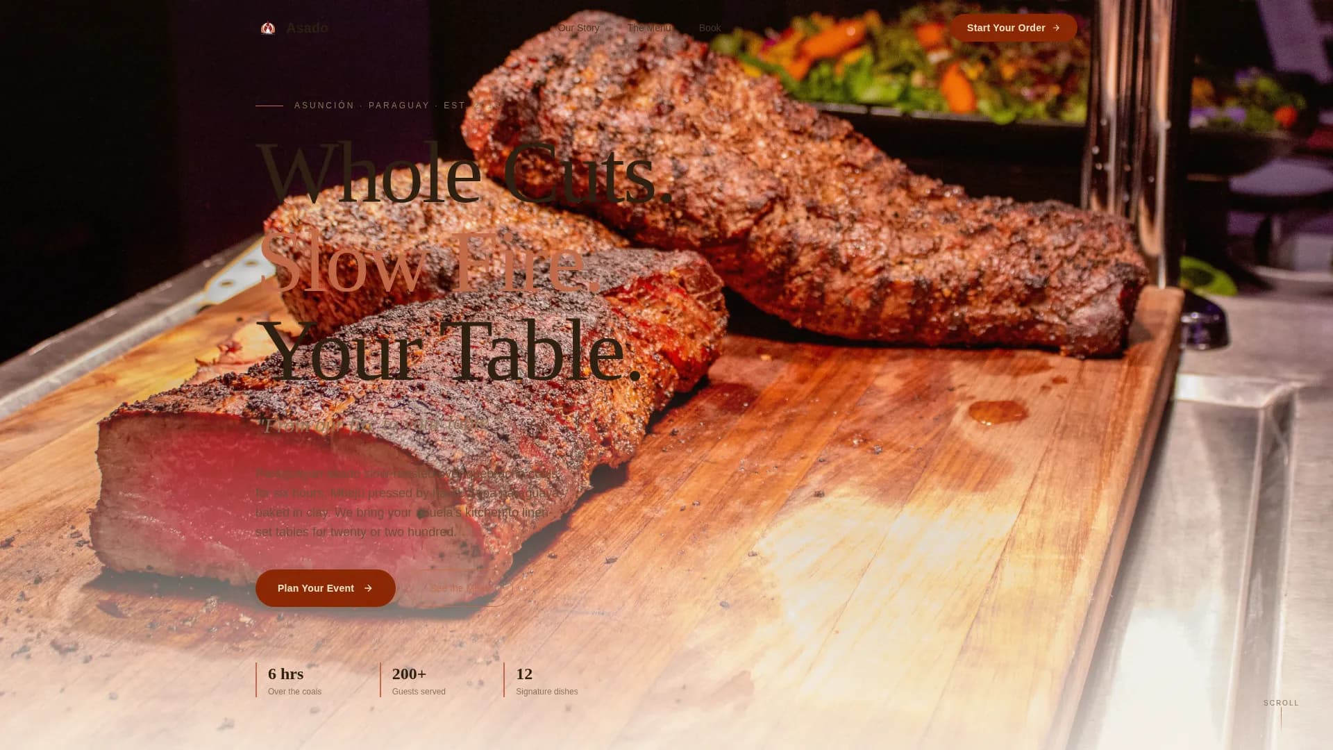 Paraguayan Cuisine Booking Website Template