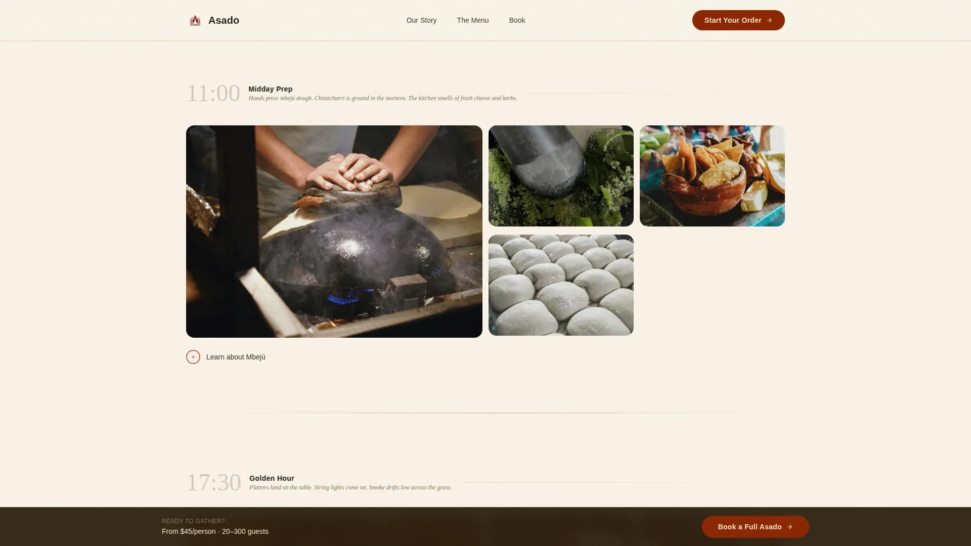 Paraguayan Cuisine Booking Website Template