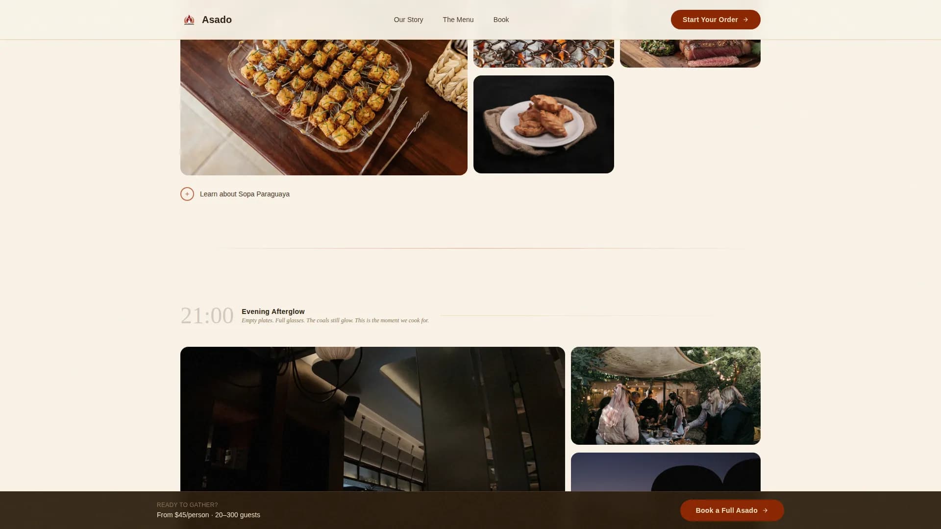 Paraguayan Cuisine Booking Website Template