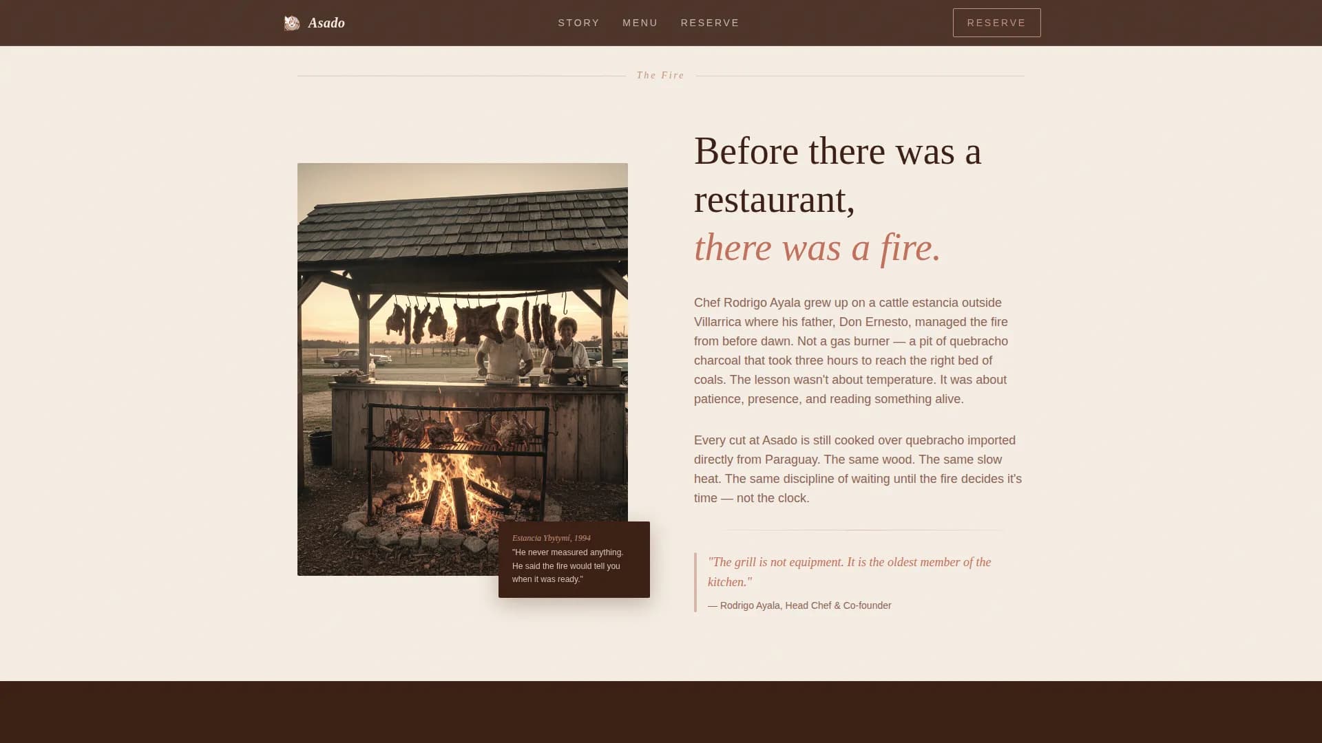 Asado - Authentic Paraguayan Restaurant Landing Page Template