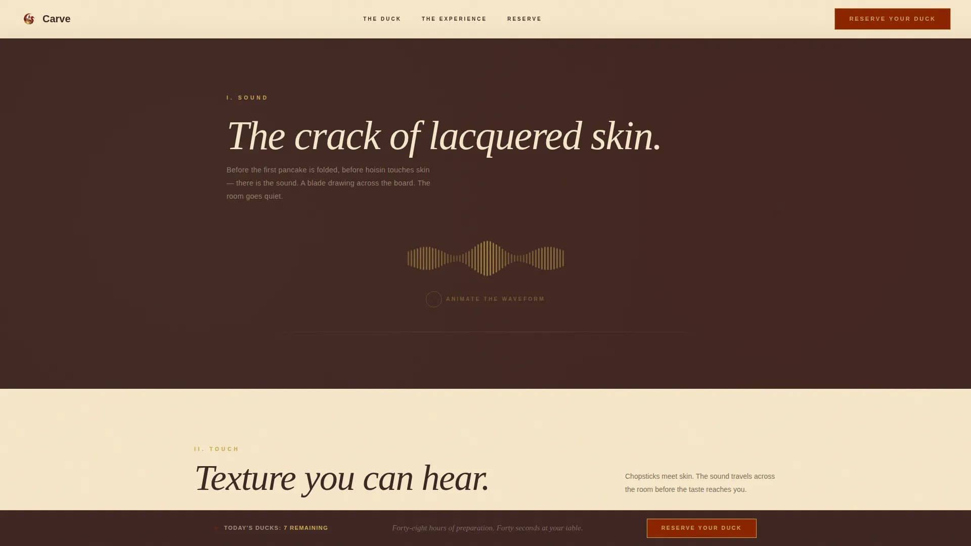 Pato — Elite Peking Duck Landing Page Template