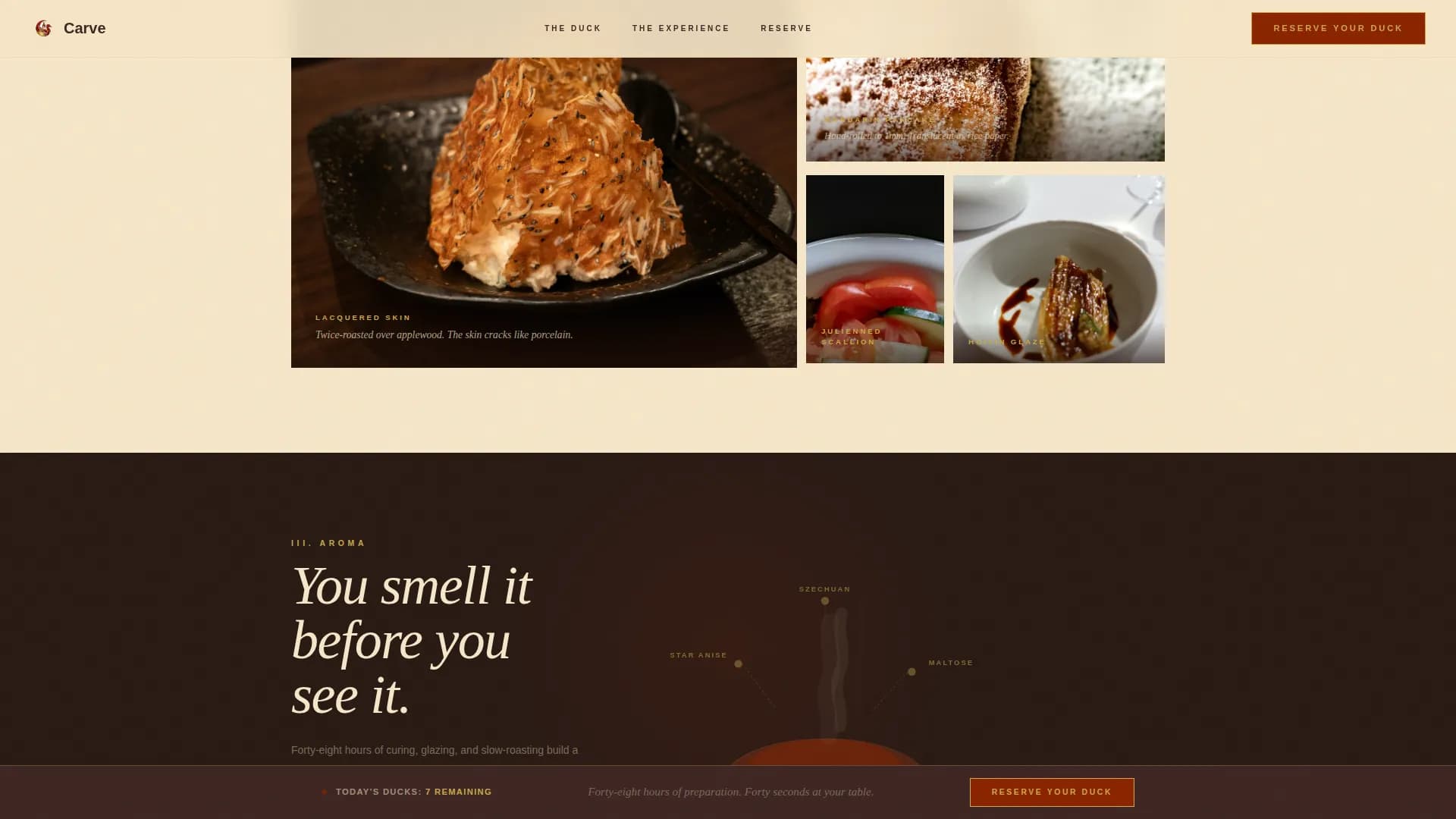 Pato — Elite Peking Duck Landing Page Template