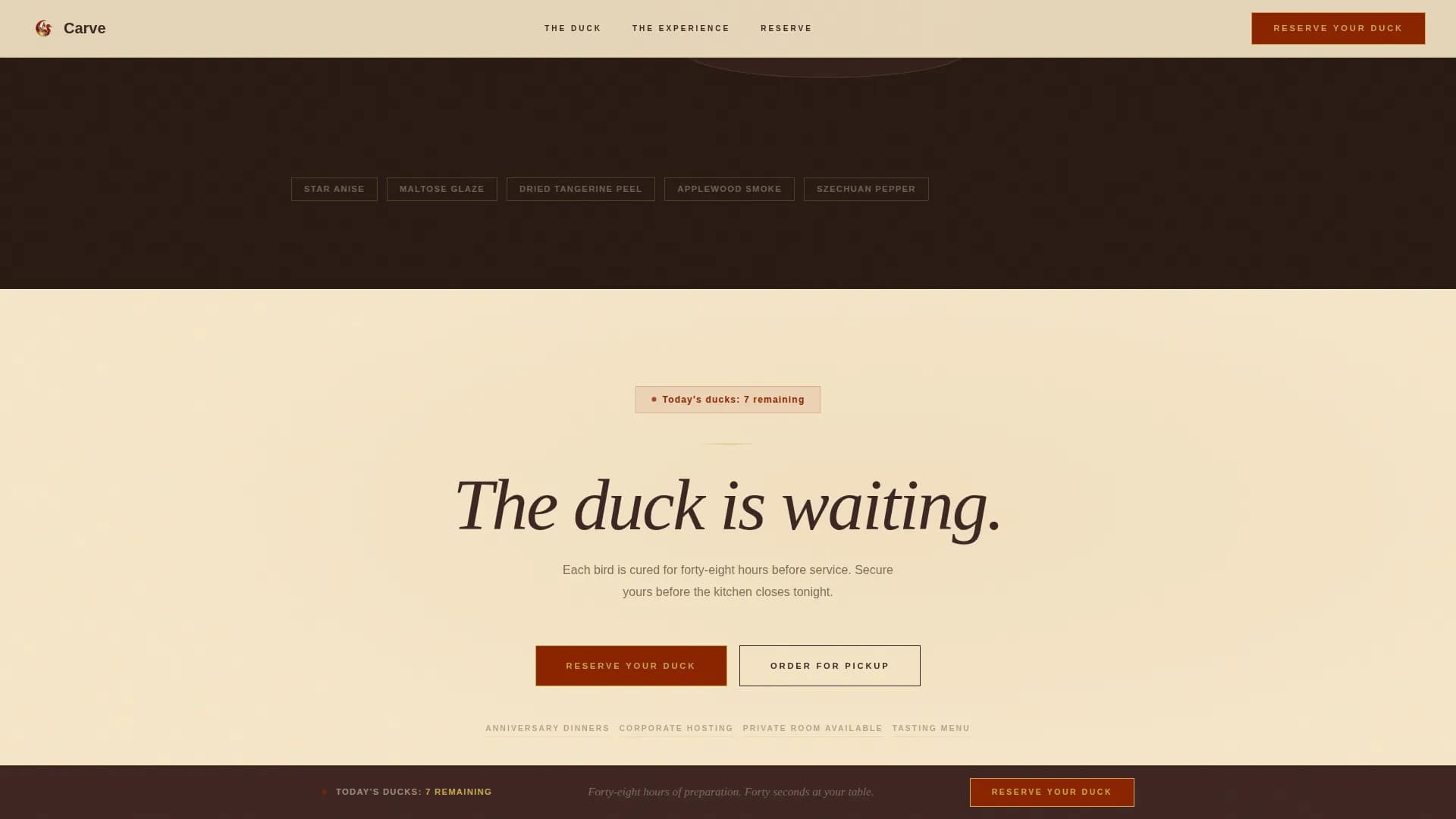 Pato — Elite Peking Duck Landing Page Template