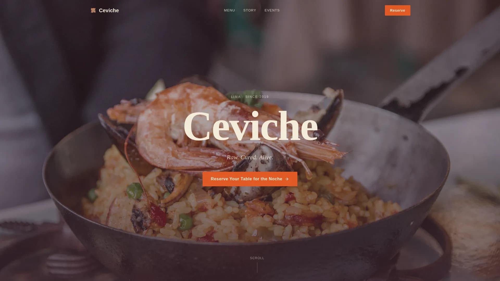 Aji — Premium Peruvian Restaurant Landing Page Template