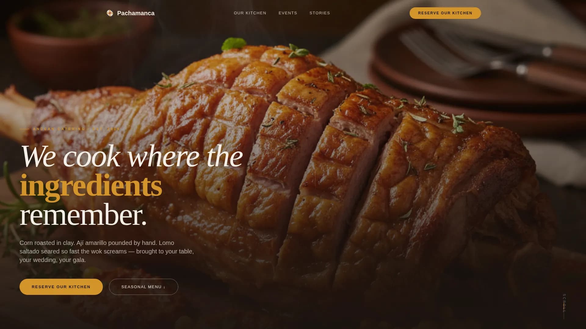Oven — Bespoke Peruvian Catering Landing Page Template