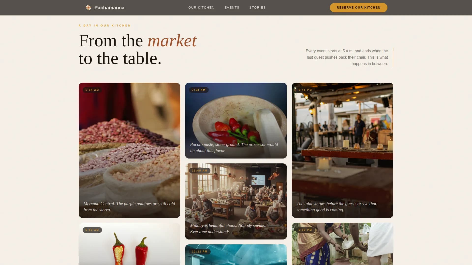 Oven — Bespoke Peruvian Catering Landing Page Template