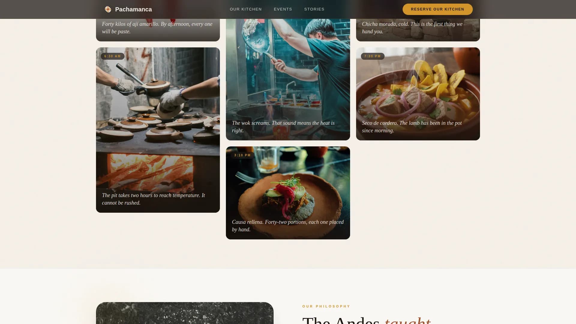 Oven — Bespoke Peruvian Catering Landing Page Template