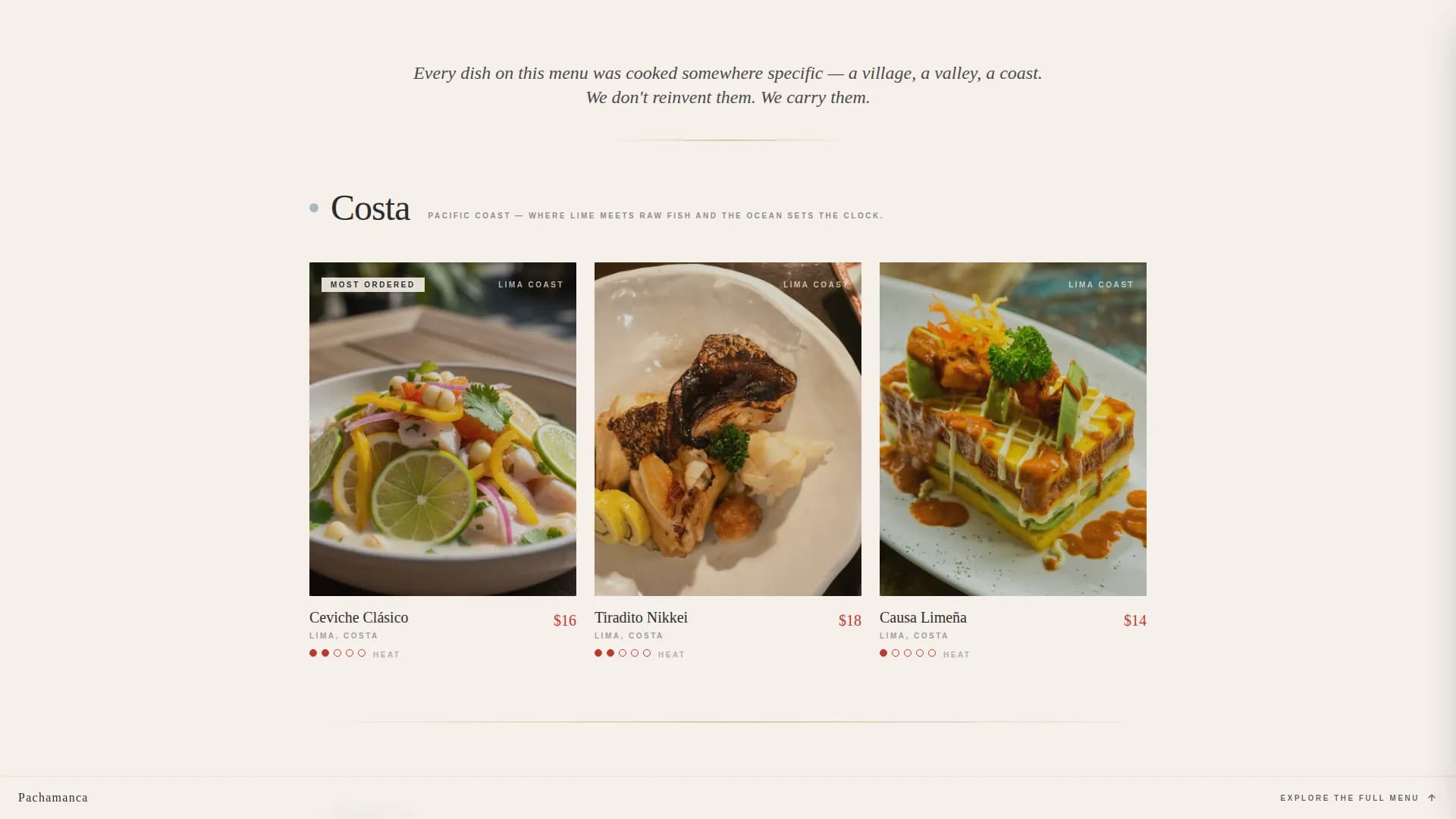 Huaca — Signature Peruvian Kitchen Landing Page Template