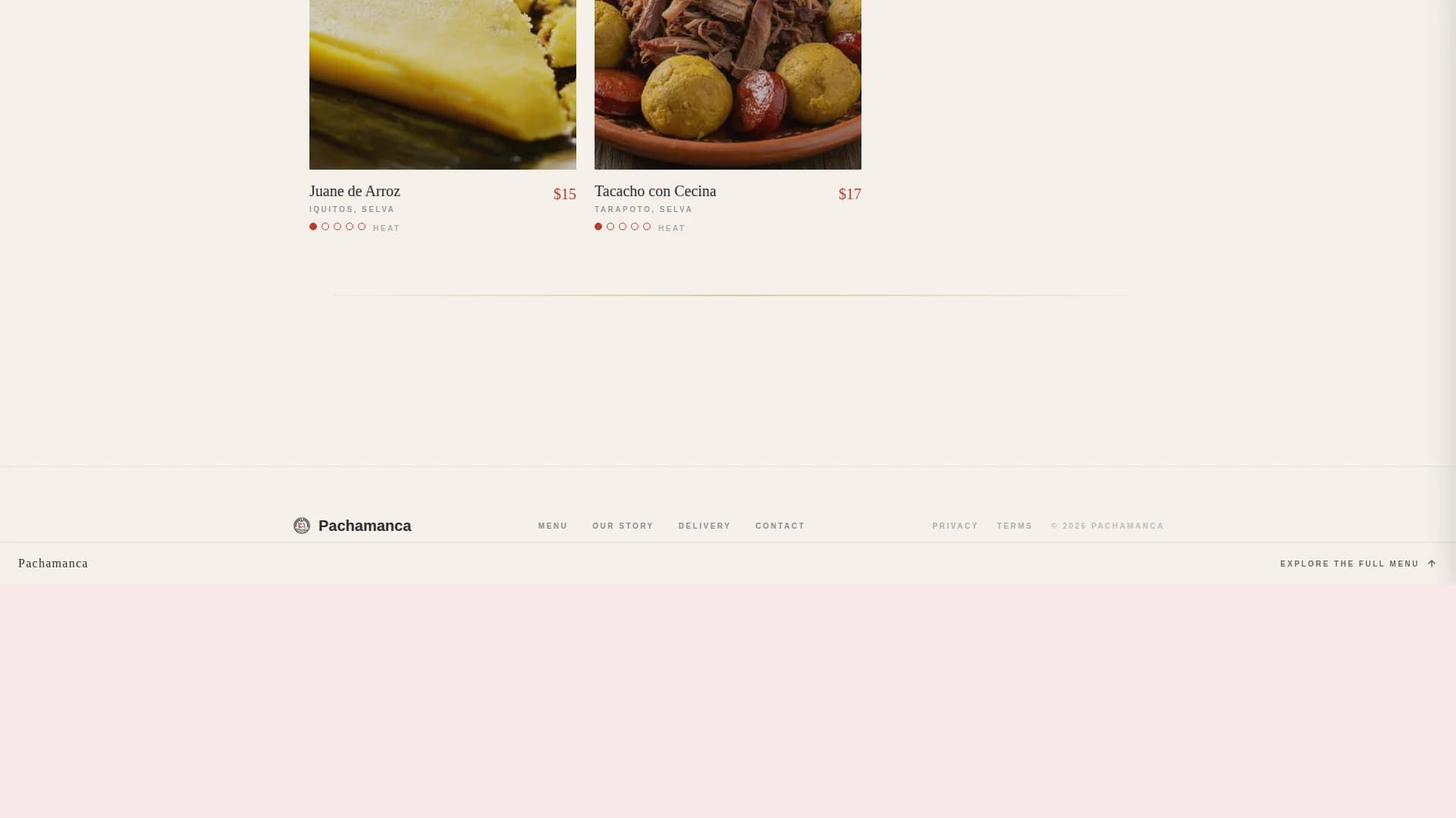 Huaca — Signature Peruvian Kitchen Landing Page Template