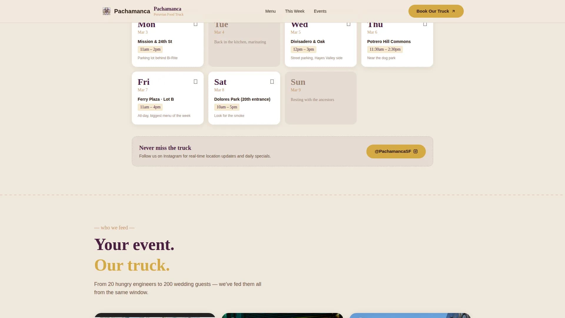 Andino — Gourmet Food Truck Landing Page Template