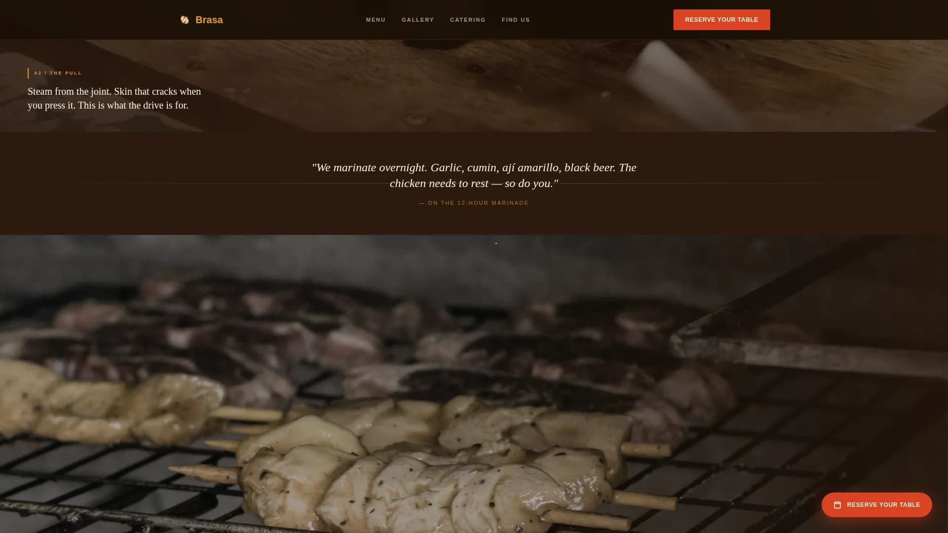 Flame — Authentic Peruvian Chicken Landing Page Template
