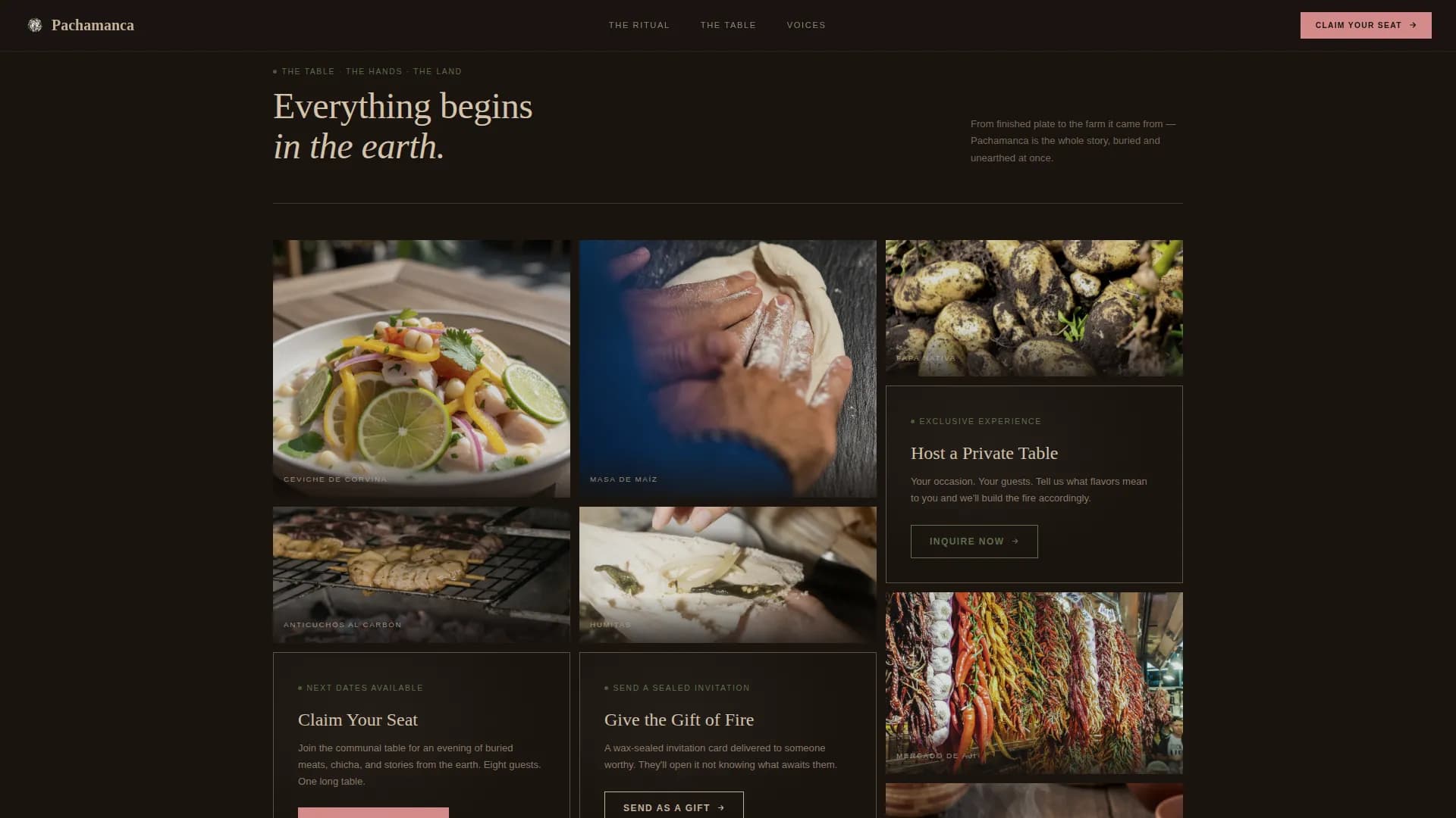 Tambo — Experiential Supper Club Landing Page Template