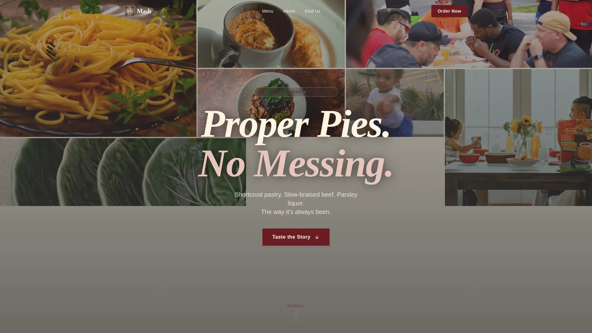Mash - Proper Pie Shop Landing Page Template