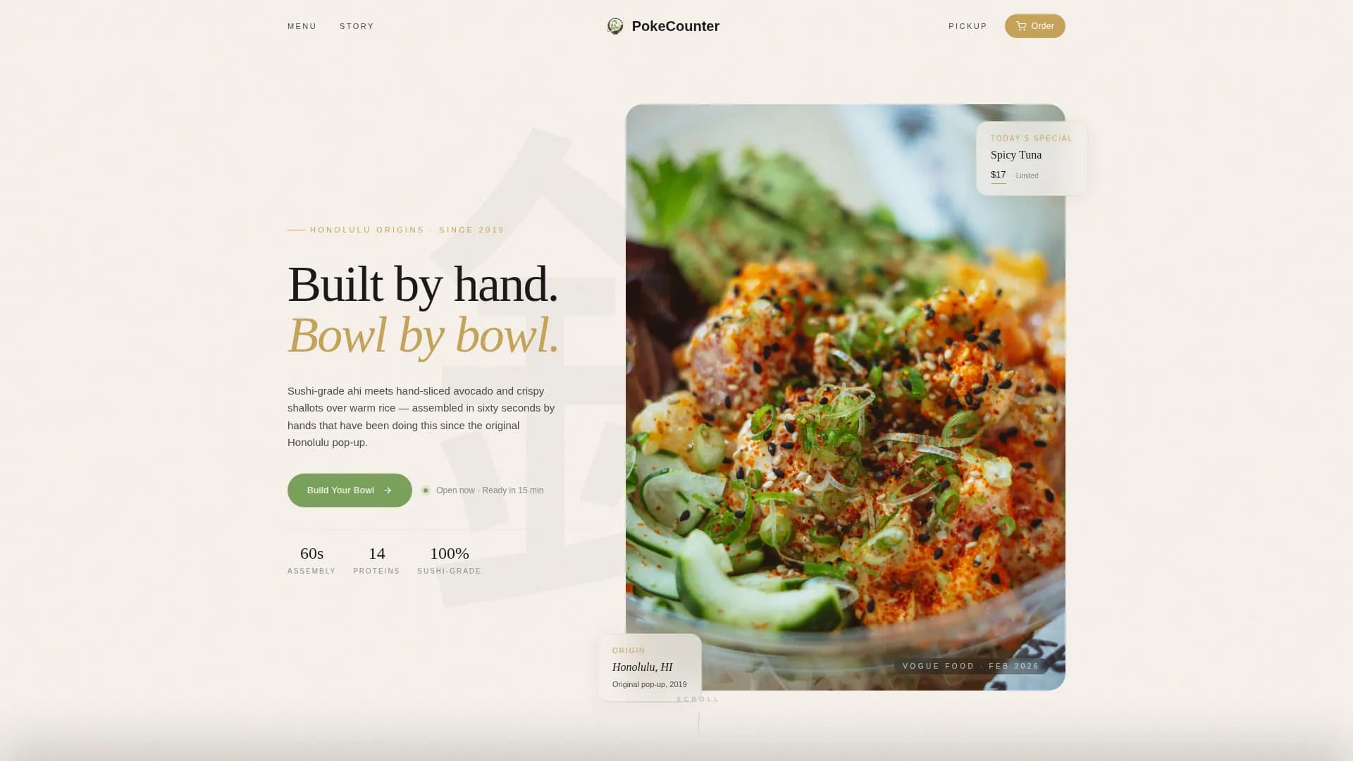 Ono — Craft Bowl Kitchen Landing Page Template
