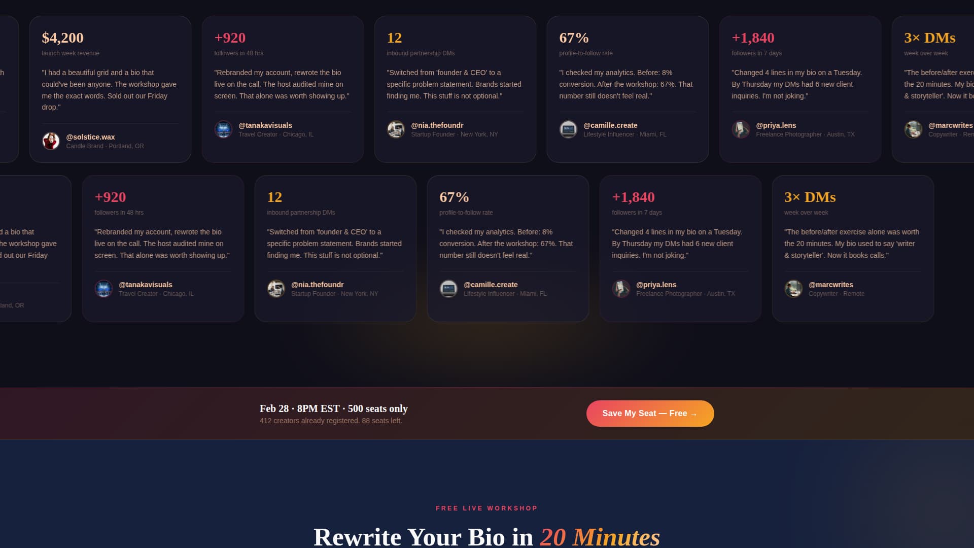 Biotoolkit - Cinematic Instagram Landing Page Template