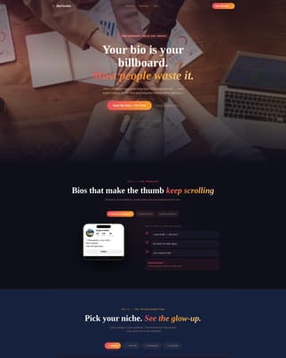 Biotoolkit - Cinematic Instagram Landing Page Template