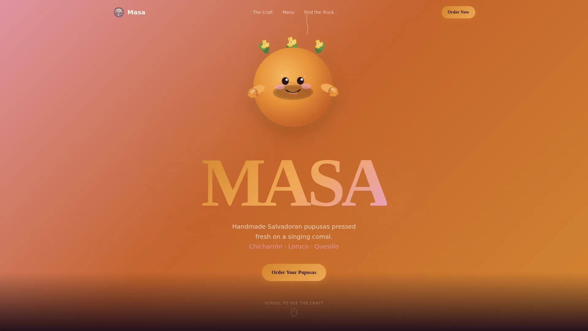 Masa - Authentic Pupuseria Craft Landing Page Template