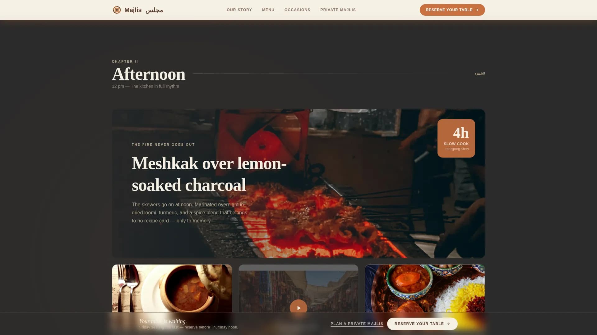 Majlis — Elegant Qatari Dining Landing Page Template