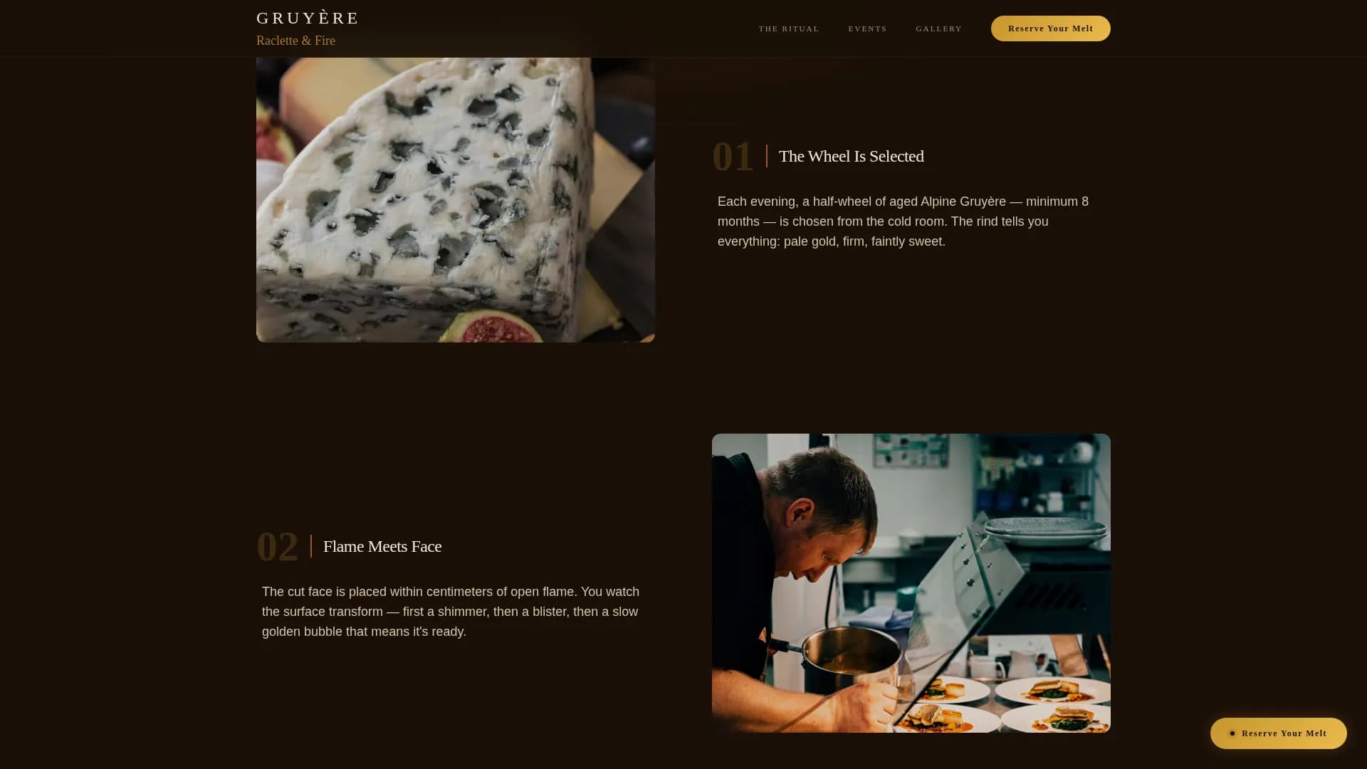 Gruyre — Artisan Raclette Bistro Landing Page Template