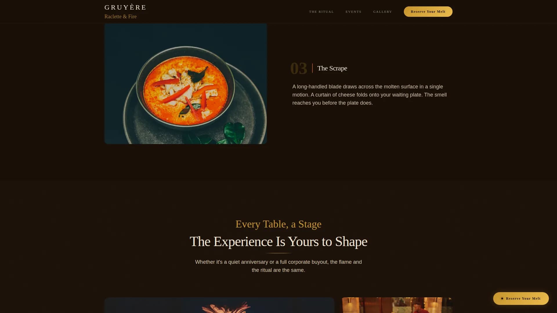 Gruyre — Artisan Raclette Bistro Landing Page Template