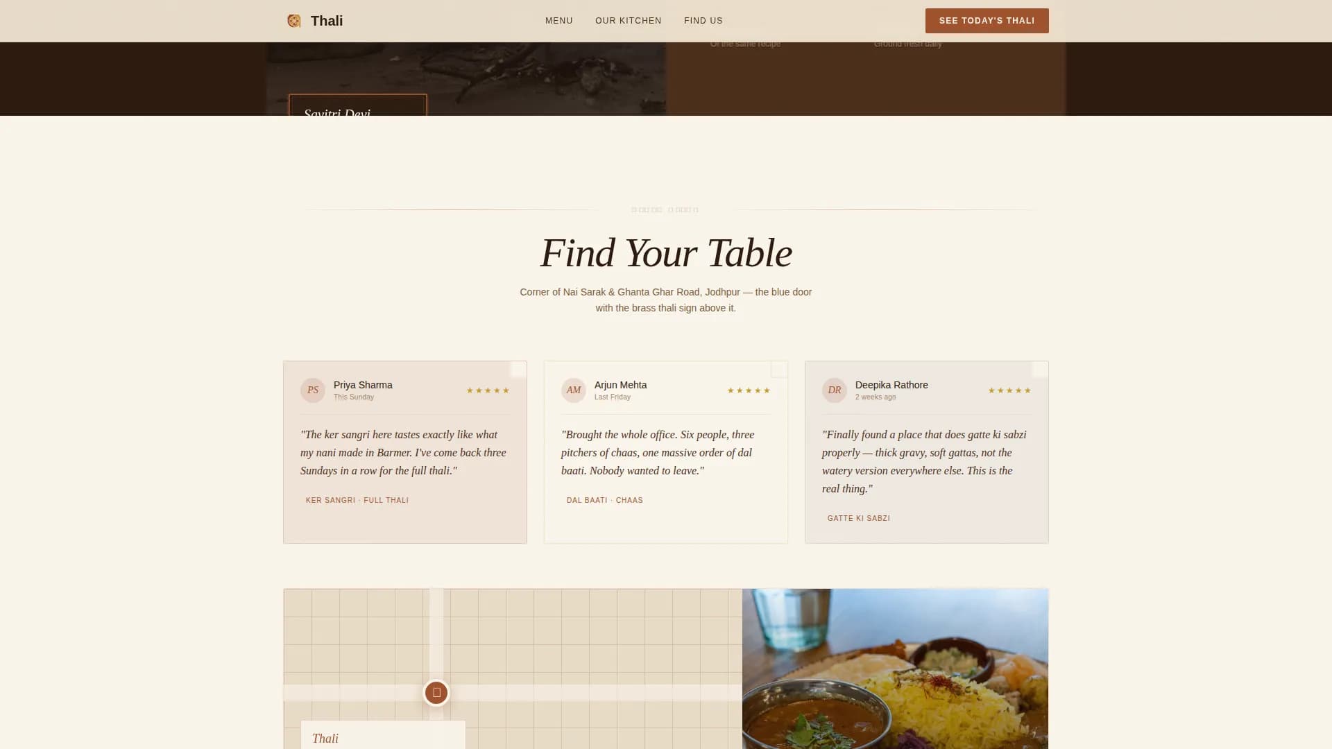 Thali — Vibrant Rajasthani Cuisine Landing Page Template