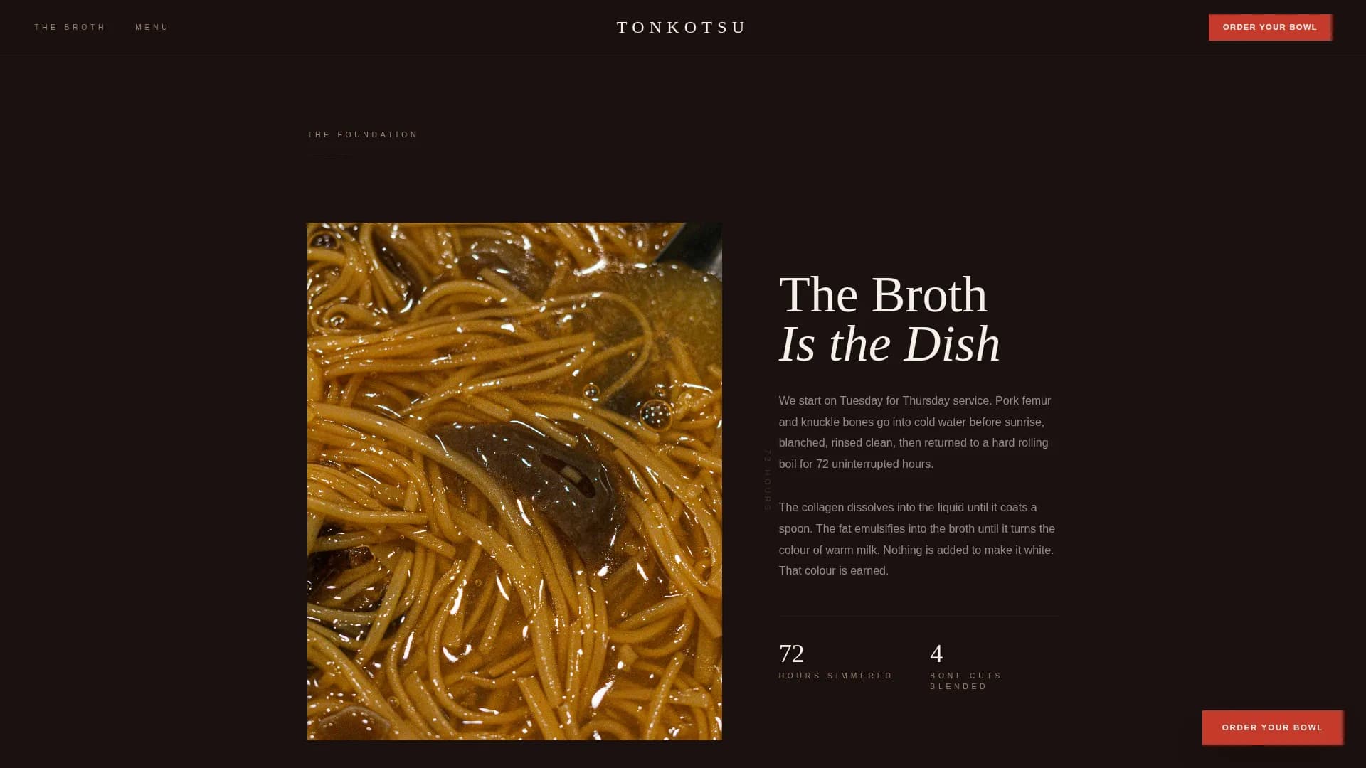 Tonkotsu — Refined Ramen Experience Landing Page Template