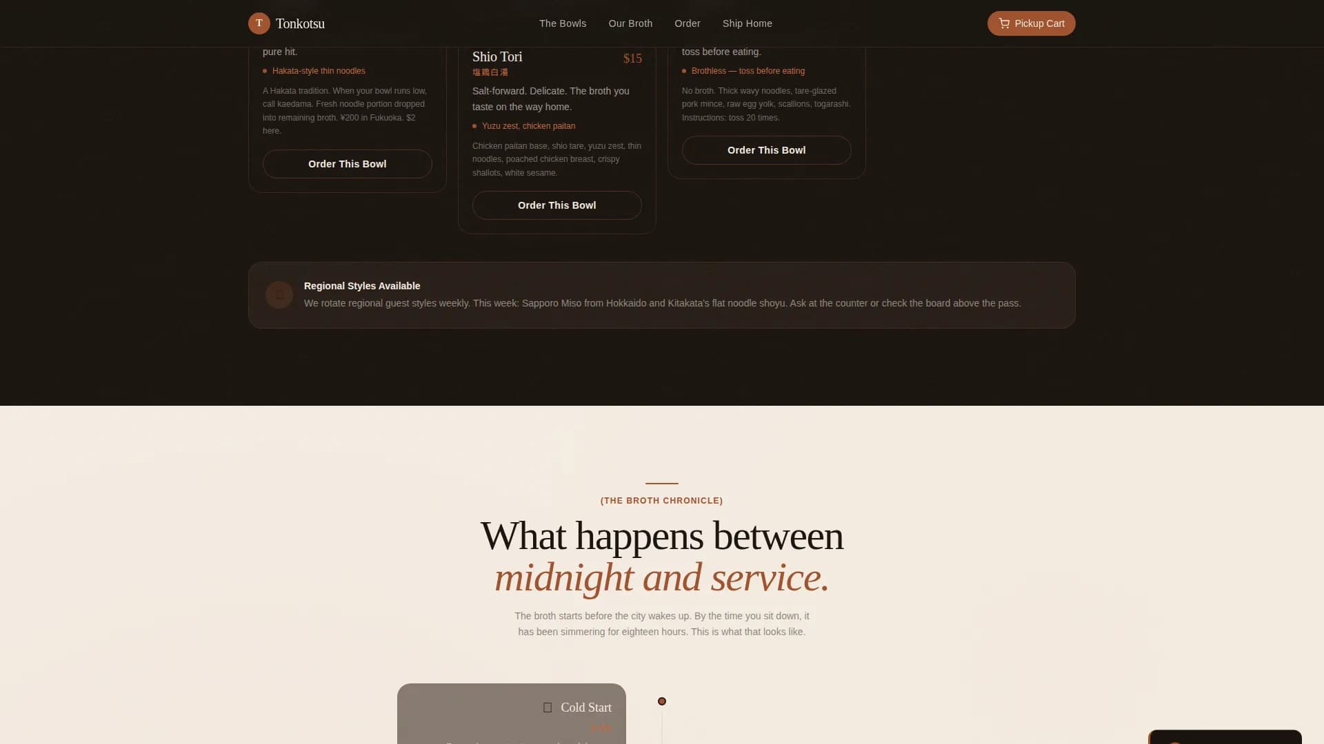 Tonkotsu — Premium Ramen Shop Landing Page Template