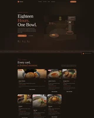Tonkotsu — Premium Ramen Shop Landing Page Template