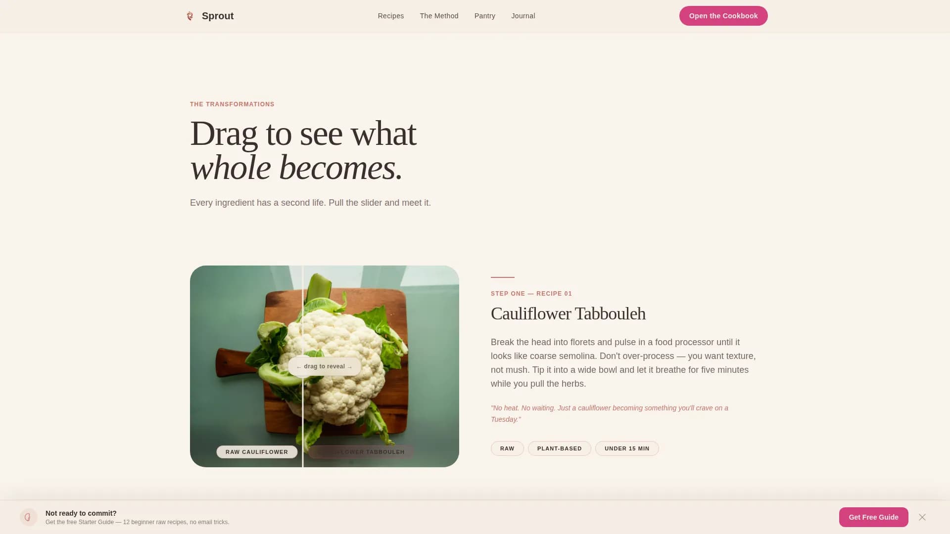 Raw Food Food & Dining Blog Website Template