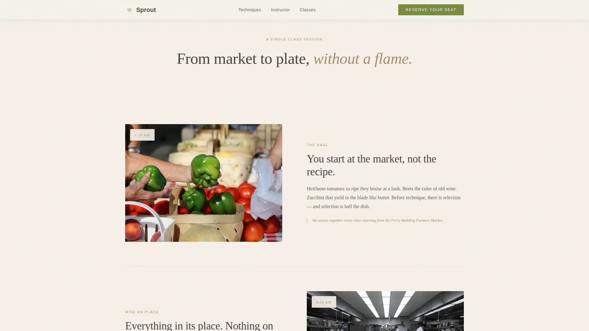 Verdant — Warm Artisan Raw Food Brand Landing Page Template