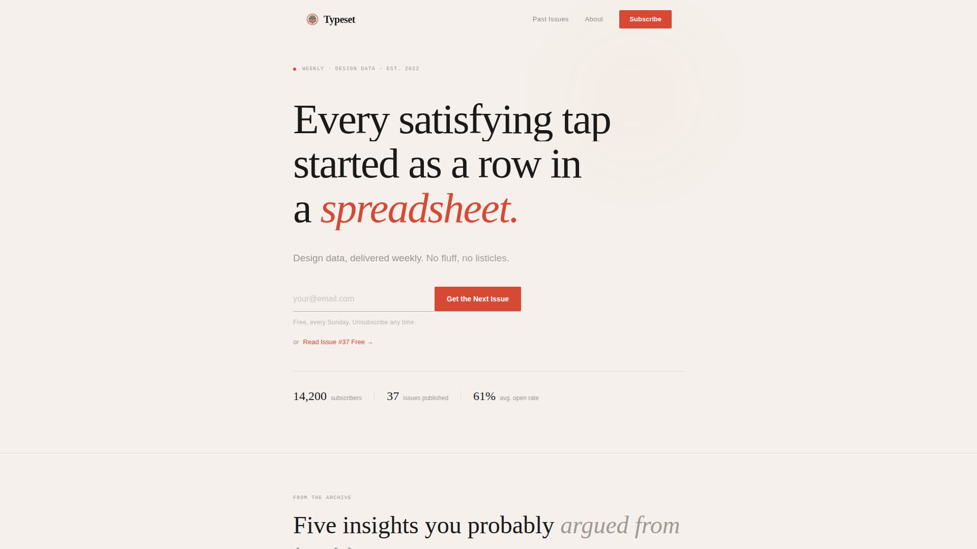 Typeset - Refined UX Newsletter Landing Page Template