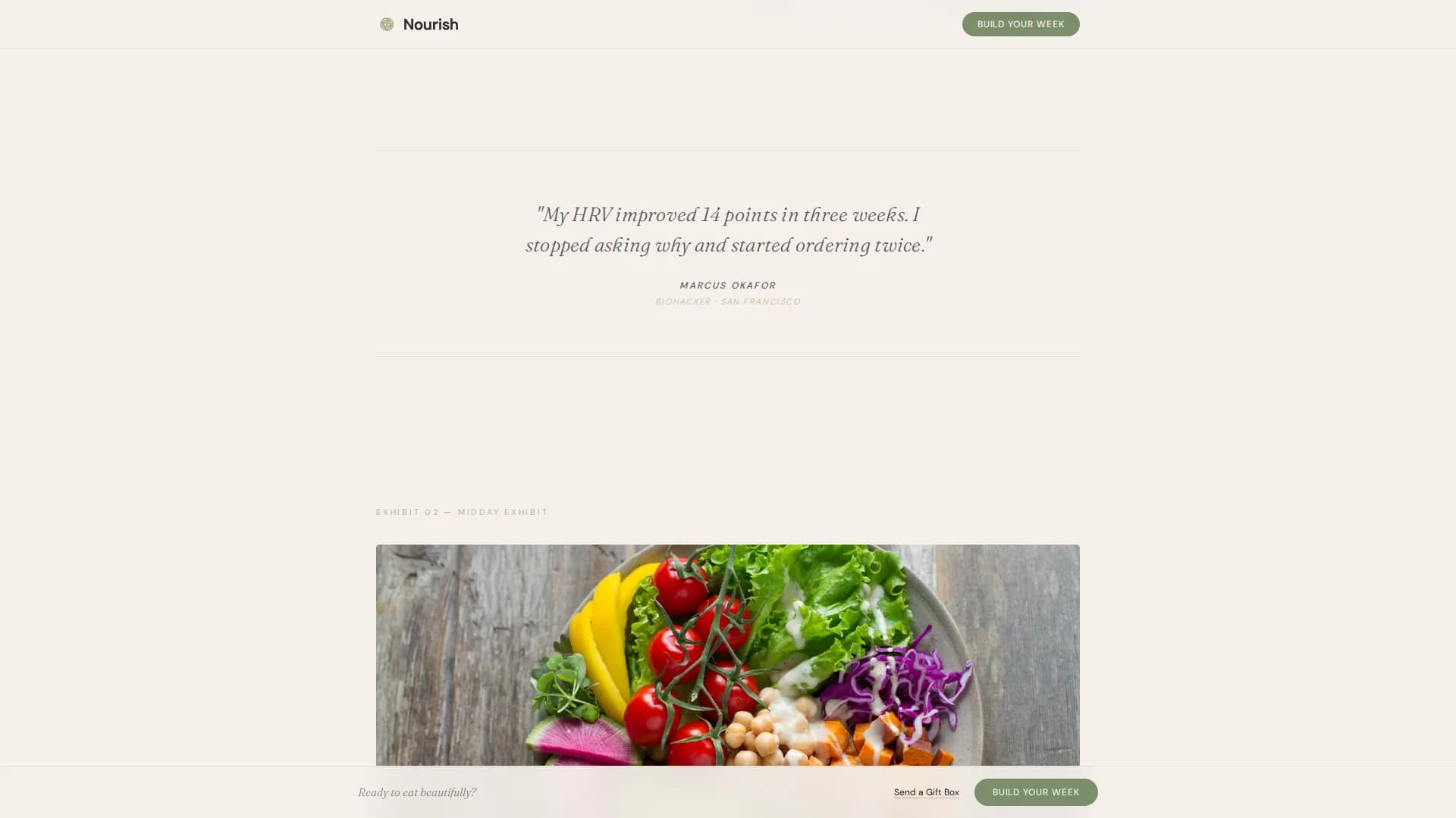 Nourish — Luxe Raw Delivery Landing Page Template