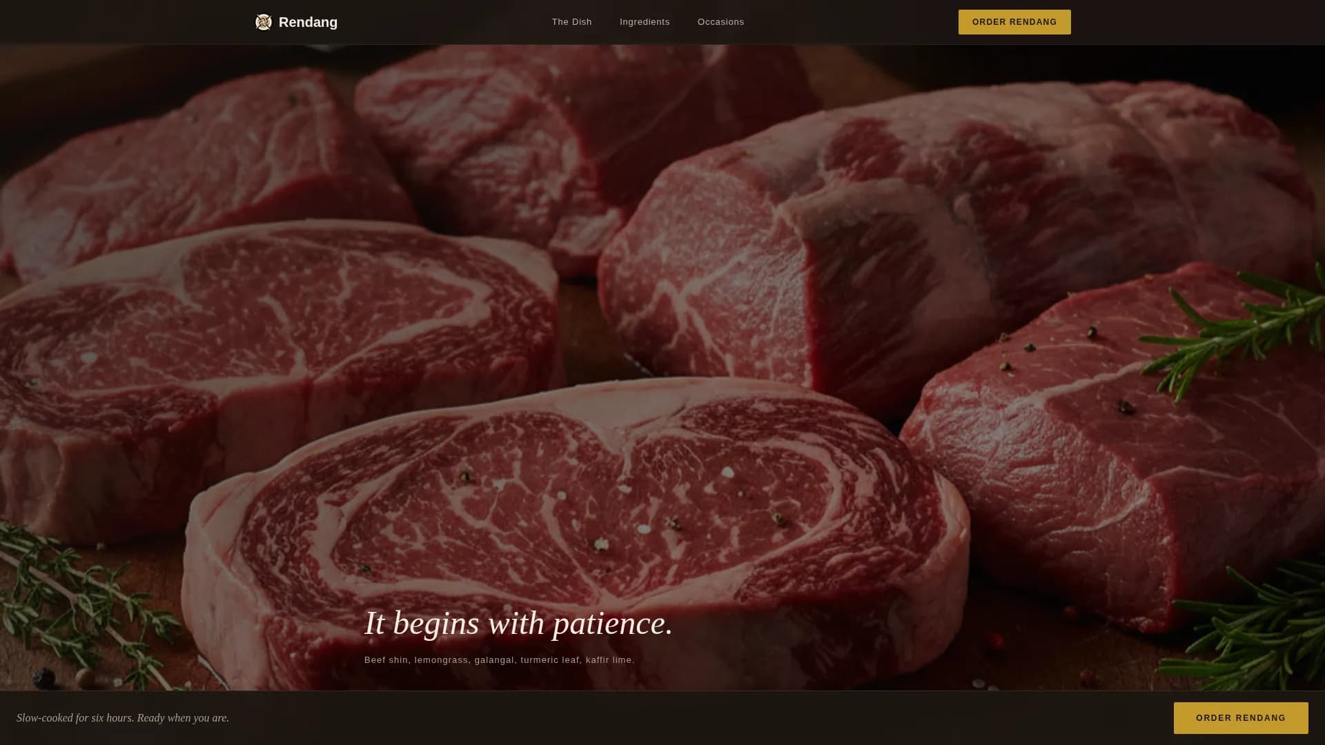 Rendang — Authentic Indonesian Bistro Landing Page Template