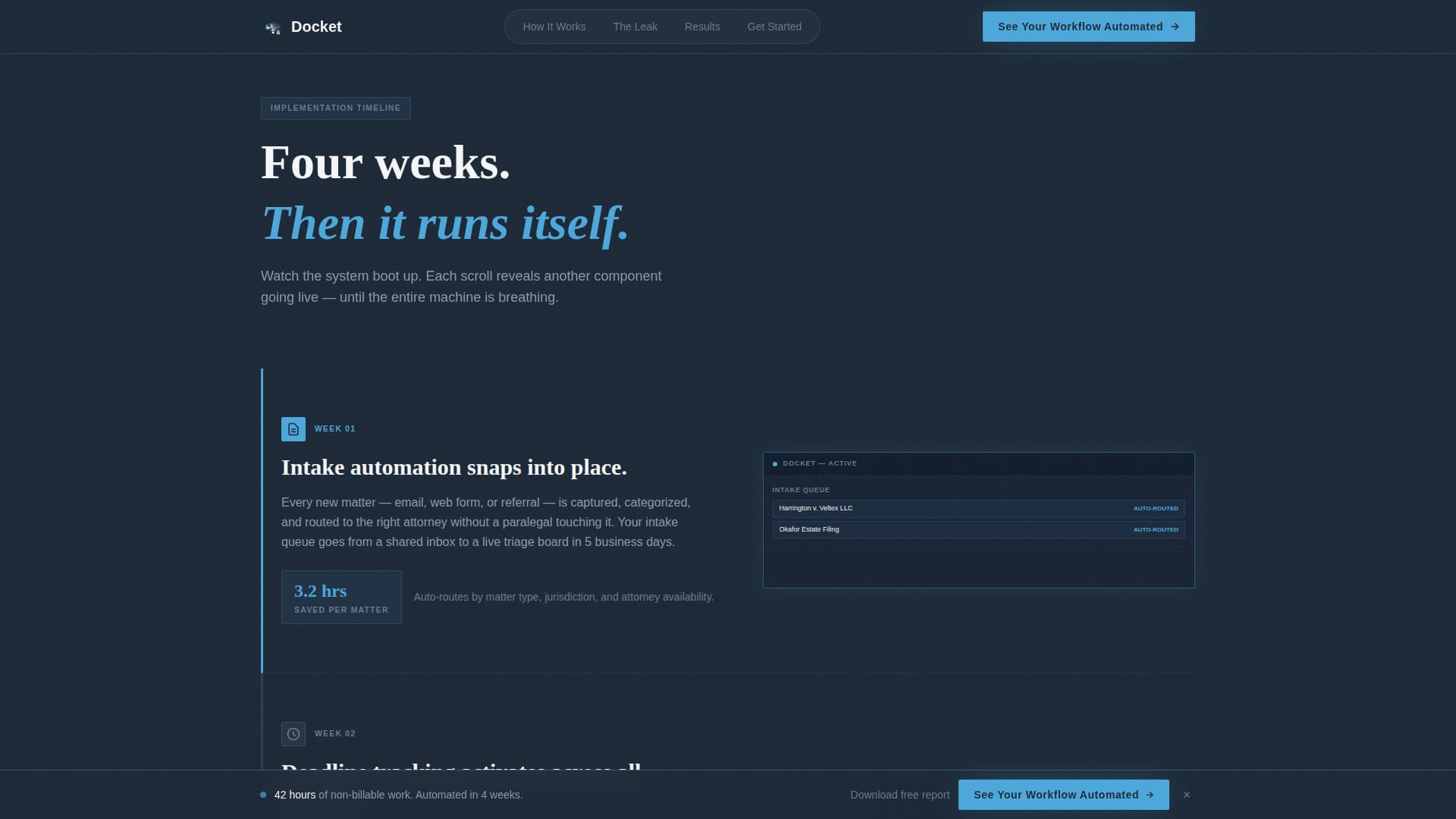 Docket - Powerful Legal Automation Landing Page Template