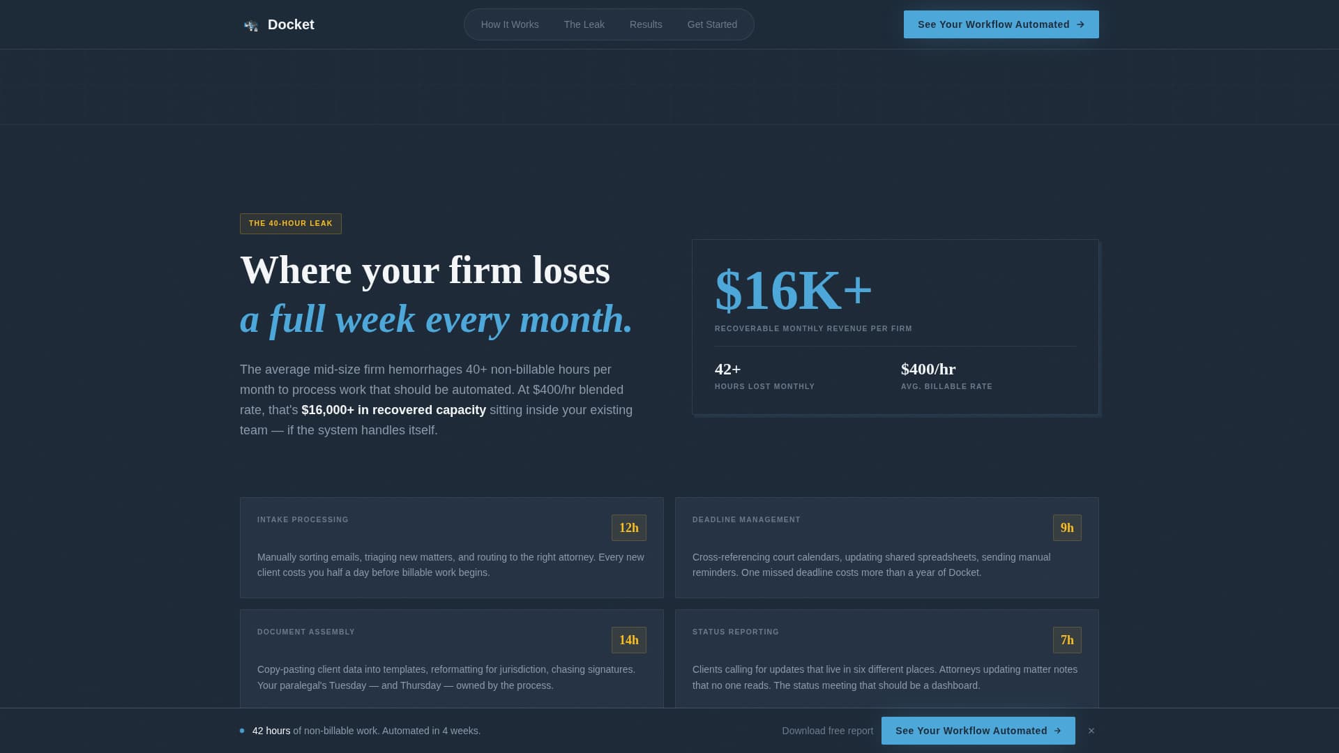 Docket - Powerful Legal Automation Landing Page Template