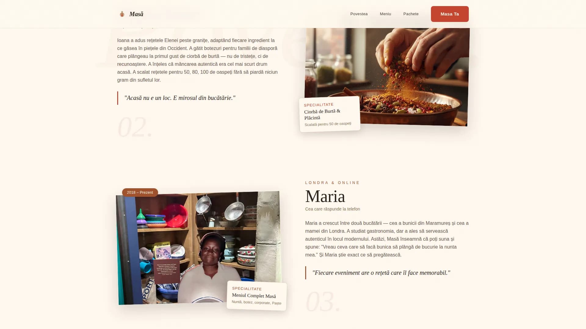 Mas - Authentic Romanian Catering Landing Page Template
