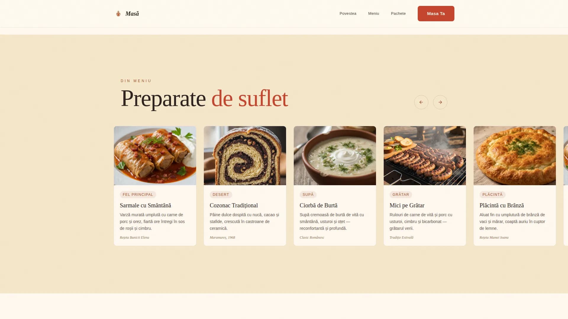 Mas - Authentic Romanian Catering Landing Page Template